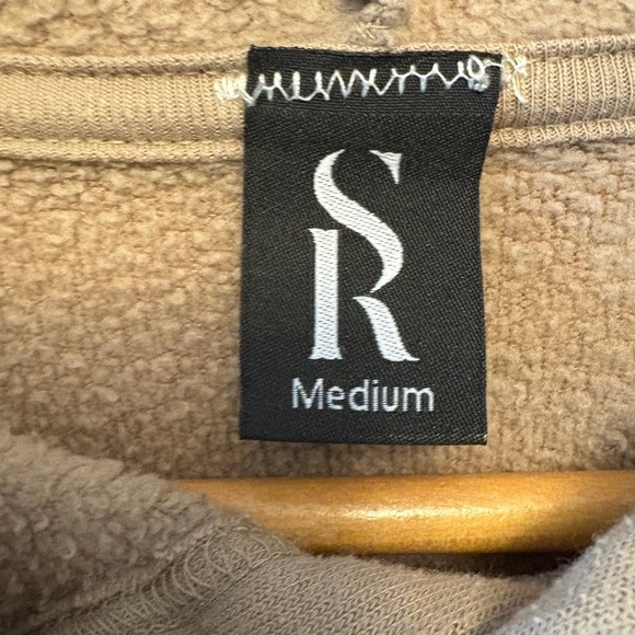 SK Tan Soft Hooded Sweatshirt with Black emojis, Womens size Medium - Picture 2 of 4